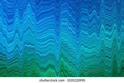 Light Blue, Green vector pattern with bent lines. Colorful abstract illustration with gradient lines. The elegant pattern for brand book.