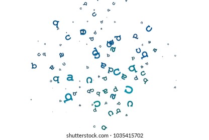 Light Blue, Green vector pattern with ABC symbols. Blurred design in simple style with signs of alphabet. Smart design for your business advert of university.