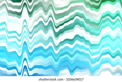 Light Blue, Green vector pattern with lines, ovals. A vague circumflex abstract illustration with gradient. The template for cell phone backgrounds.