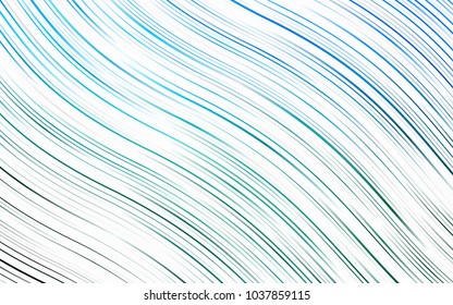 Light Blue, Green vector pattern with bent ribbons. Glitter abstract illustration with wry lines. The template for cell phone backgrounds.