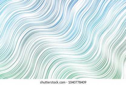 Light Blue, Green vector pattern with curved circles. A vague circumflex abstract illustration with gradient. A completely new template for your business design.