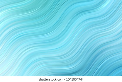 Light Blue, Green vector pattern with curved circles. Modern gradient abstract illustration with bandy lines. A completely new memphis design for your business.