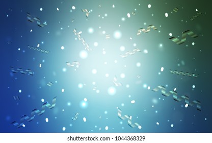 Light Blue, Green vector pattern with christmas ribbons. Decorative shining illustration with ribbons on abstract template. The pattern can be used for new year ad, booklets.