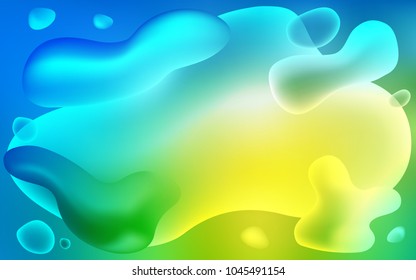 Light Blue, Green vector pattern with lava shapes. Colorful illustration in abstract memphis style with gradient. The elegant pattern for brand book.