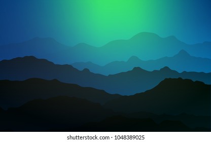 Light Blue, Green vector pattern with lamp shapes. Brand-new colored illustration in mountain style with gradient. A completely new template for your business design.