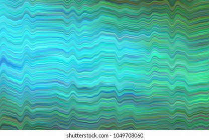 Light Blue, Green vector pattern with bent lines. Shining illustration, which consist of blurred lines, circles. Marble style for your business design.
