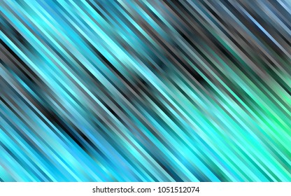 Light Blue, Green vector pattern with narrow lines. Lines on blurred abstract background with gradient. The template can be used as a background.