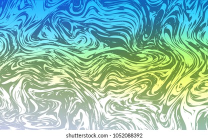 Light Blue, Green vector pattern with curved circles. Creative illustration in halftone marble style with gradient. Marble design for your web site.