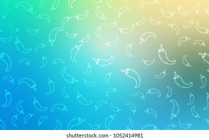Light Blue, Green vector pattern with fresh peppers. Beautiful colored illustration with peppers in doodle style. Pattern for menu of cafes, bars, restaurants.