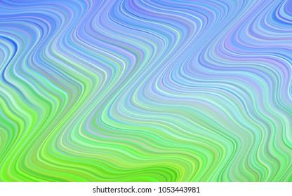 Light Blue, Green vector pattern with curved circles. Creative geometric illustration in marble style with gradient. A completely new memphis design for your business.