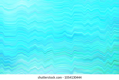 Light Blue, Green vector pattern with curved circles. Glitter abstract illustration with wry lines. The best blurred design for your business.