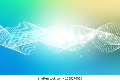Light Blue, Green vector pattern with christmas ribbons. Decorative shining illustration with ribbons on abstract template. New design for ad, poster, banner of your Party.