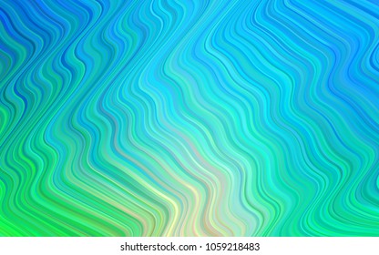 Light Blue, Green vector pattern with liquid shapes. Brand-new colored illustration in memphis style with gradient. Textured wave pattern for backgrounds.