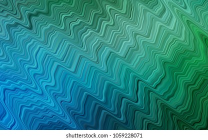 Light Blue, Green vector pattern with lines, ovals. Colorful abstract illustration with gradient lines. New composition for your brand book.
