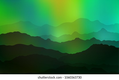 Light Blue, Green vector pattern with lines, ovals. Blurred geometric sample with gradient bubbles.  Pattern for your business design.