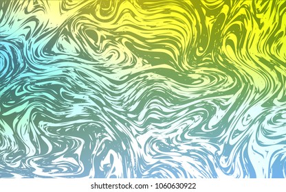 Light Blue, Green vector pattern with bent ribbons. A sample with blurred bubble shapes. Pattern for your business design.