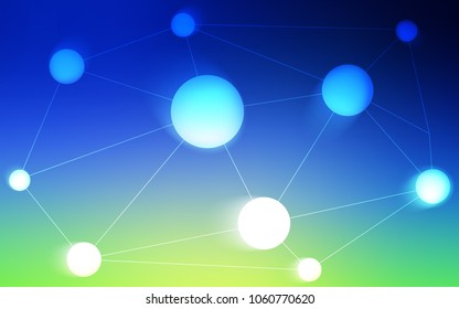 Light Blue, Green vector pattern with spheres, triangles. Abstract illustration with colorful discs and triangles. Pattern can be used as texture of wallpapers.