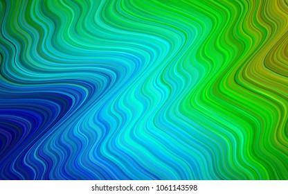 Light Blue, Green vector pattern with liquid shapes. Geometric illustration in memphis style with gradient.  Memphis design for your web site.