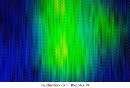 Light Blue, Green vector pattern with bent lines. Colorful illustration in abstract marble style with gradient. The template for cell phone backgrounds.