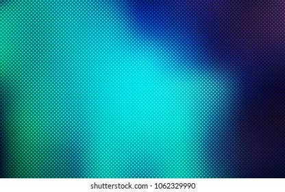 Light Blue, Green vector pattern with spheres. Glitter abstract illustration with blurred drops of rain. Pattern can be used for futuristic ad, booklets.