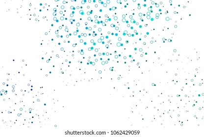 Light Blue, Green vector  pattern with spheres. Modern abstract illustration with colorful water drops. New design for ad, poster, banner of your website.