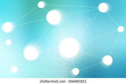 Light Blue, Green vector pattern with spheres, triangles. Illustration with set of colorful abstract circles and lines. New design for ad, poster, banner of your website.