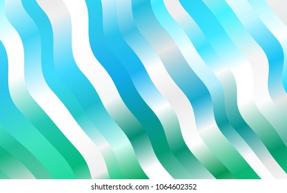 Light Blue, Green vector pattern with bent ribbons. Creative illustration in halftone marble style with gradient. A completely new marble design for your business.