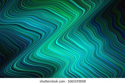 Light Blue, Green vector pattern with lamp shapes. Modern gradient abstract illustration with bandy lines. A new texture for your  ad, booklets, leaflets.