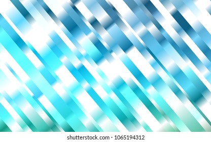 Light Blue, Green vector pattern with narrow lines. Glitter abstract illustration with colored sticks. The pattern can be used for websites.