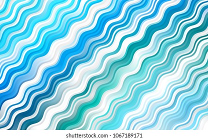 Light Blue, Green vector pattern with curved circles. Blurred geometric sample with gradient bubbles.  The best blurred design for your business.