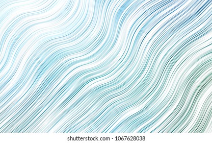 Light Blue, Green vector pattern with lava shapes. Shining illustration, which consist of blurred lines, circles. Marble style for your business design.