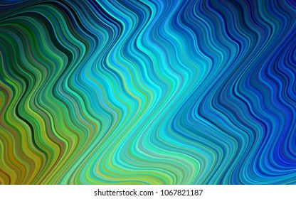 Light Blue, Green vector pattern with bent ribbons. An elegant bright illustration with gradient. Brand-new design for your ads, poster, banner.