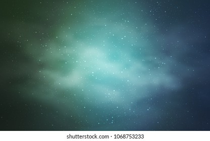 Light Blue, Green vector pattern with night sky stars. Modern abstract illustration with Big Dipper stars. Pattern for astrology websites.