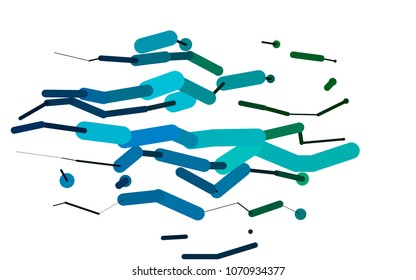 Light Blue, Green vector pattern with rounded lines. Blurred decorative design in simple style with lines. The pattern can be used as ads, poster, banner for medicine.