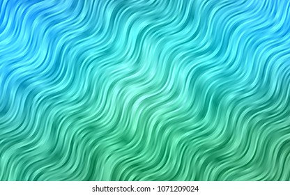 Light Blue, Green vector pattern with bent ribbons. Geometric illustration in marble style with gradient.  New composition for your brand book.