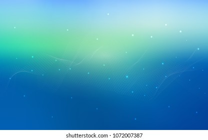 Light Blue, Green vector pattern with spheres. Blurred bubbles on abstract background with colorful gradient. Completely new template for your brand book.