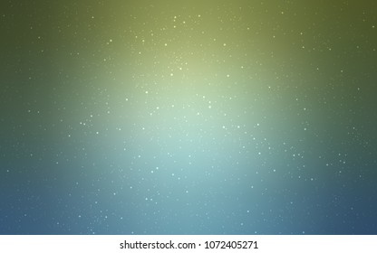Light Blue, Green vector pattern with night sky stars. Space stars on blurred abstract background with gradient. Best design for your ad, poster, banner.