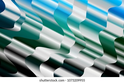 Light Blue, Green vector pattern with curved circles. Glitter abstract illustration with wry lines. The elegant pattern for brand book.