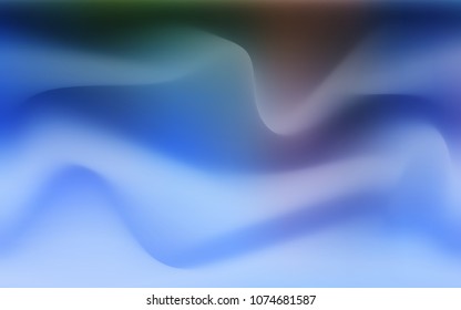 Light Blue, Green vector pattern with curved circles. Shining illustration, which consist of blurred lines, circles. A completely new template for your business design.