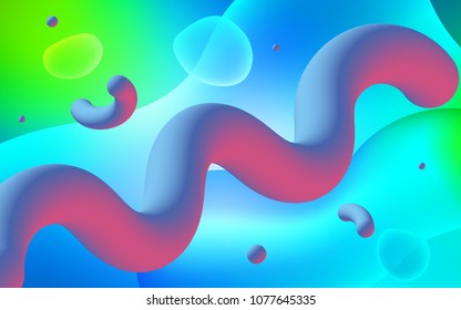 Light Blue, Green vector pattern with liquid shapes. Brand-new colored illustration in memphis style with gradient. New composition for your brand book.