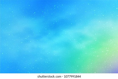 Light Blue, Green vector pattern with night sky stars. Modern abstract illustration with Big Dipper stars. Pattern for futuristic ad, booklets.