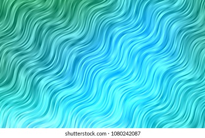 Light Blue, Green vector pattern with bent lines. Brand-new colored illustration in marble style with gradient. A completely new template for your business design.