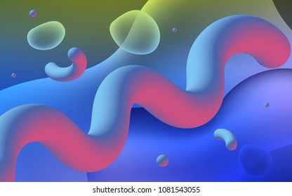 Light Blue, Green vector pattern with lava shapes. Shining crooked illustration in memphis style. The elegant pattern for brand book.