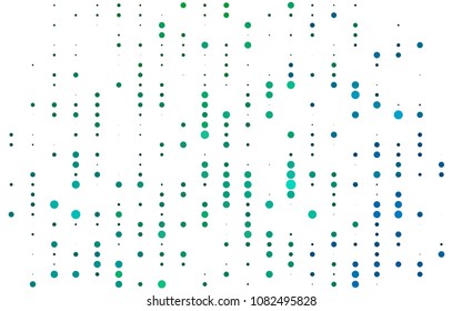 Light Blue, Green vector  pattern with spheres. Glitter abstract illustration with blurred drops of rain. The pattern can be used for aqua ad, booklets.