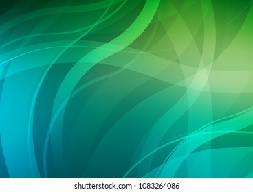 Light Blue, Green vector pattern with bent lines. Geometric illustration in marble style with gradient.  A new texture for your  ad, booklets, leaflets.