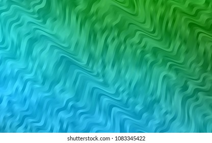 Light Blue, Green vector pattern with bent lines. A vague circumflex abstract illustration with gradient. The template for cell phone backgrounds.