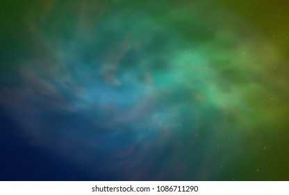 Light Blue, Green vector pattern with night sky stars. Modern abstract illustration with Big Dipper stars. Smart design for your business advert.