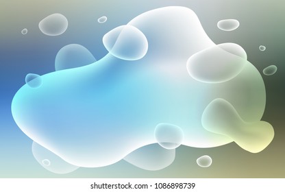 Light Blue, Green vector pattern with curved circles. Creative geometric illustration in memphis style with gradient. The elegant pattern for brand book.