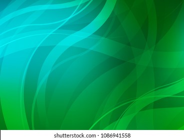 Light Blue, Green vector pattern with curved circles. Shining illustration, which consist of blurred lines, circles. Marble design for your web site.