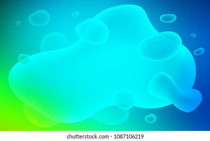 Light Blue, Green vector pattern with curved circles. Colorful abstract illustration with gradient lines. Pattern for your business design.